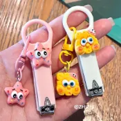 ✨臺灣出貨✨新款派大星海綿寶寶情侶閨蜜鑰匙扣少女掛件卡通可愛指甲剪掛飾滿額優惠