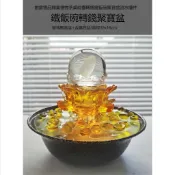免運  元寶招財流水擺件 聚寶盆流水擺件 風水球循環水加濕 辦公室客廳裝飾喬遷開業禮品