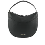【BreezeOnline 微風精品線上】Michael Kors Dover 金字荔枝皮革半月形大款肩背包(黑色)