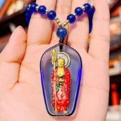 (店+)【EMMA SUE】開運項鏈 守護神 小禮物 項鍊 吊墜 飾品 男女同款 護身符 辟邪項鏈 佛像 琉璃項鍊 保平安 地藏王菩薩