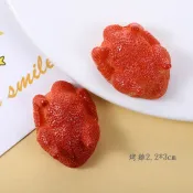 迷你麵包夾模型烤雞盤子娃娃屋廚房配件 仿真迷你烤鴨 可開合夾子 🚀台灣出貨【小陶器手作素材】