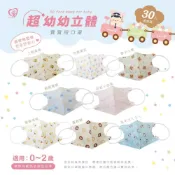 (店+)H/H★ 天心 新色上市✨ 超幼幼3D立體口罩(30入/盒) 卡通圖案 0-2歲嬰幼兒適用