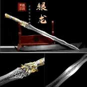 【龍泉劍莊】龍泉市寶劍硬劍收藏金龍銀龍戰劍便攜一體劍高錳鋼未開刃