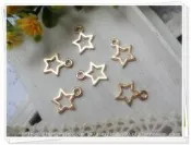☆荳荳龍~DIY手作黏土☆zakka小物/玫瑰金鏤空小星星/12mm*10mm/一份10個10元(DD081)