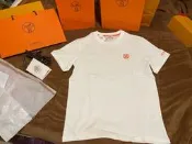 現品全新 愛馬仕 HERMES 精疏棉白純棉寬T恤 上衣 適2XL及M號 盒裝袋標吊牌全新各一件 國外專櫃免稅優惠價