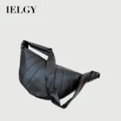 IELGY日系黑色斜挎餃子包女復古奢華
