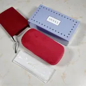 【本格選品】GUCCI 正品絨毛眼鏡盒｜紅色｜可放眼鏡及太陽眼鏡