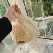 Ins簡約手工編織棒針日系手腕包布條線菜籃子包包diy材料包送女友 DIY手工生活館