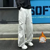 (店+)休閒褲男長褲防寒防風運動內刷毛保暖褲棉褲寬鬆加絨直筒秋冬加厚禦寒下著褲子