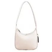 【COACH】Glovetanned Leather 簡約雙吊飾半月包包肩背包(白)