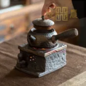 ⭐好物優選⭐ 日式粗陶焙茶烤茶器炒茶溫茶器加熱茶葉燒烘茶爐蠟燭底座提香器 煮茶器 茶香爐 烤茶爐加熱茶壺⭐長晨商貿