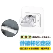 【Hao Teng】透明防水桿夾 桿固定夾 伸縮桿固定器 門簾桿支撐架 窗簾桿支撐架 門簾桿掛勾 伸縮桿掛勾