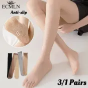 ECMLN 1/3 雙裝女式半腿 JK Lolita 舒適透氣絲襪夏季超薄防滑小腿襪