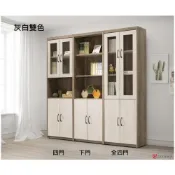 (店+)全台傢俱 GC-24 灰白雙色 6X6 / 2X6尺四門 / 下門 / 全四門書櫃 木心板 台灣出貨