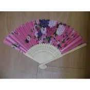 出清 女生小扇子 布面折扇 折疊扇 粉色 女扇 絹扇 粉色面白骨 7寸21CM 7吋絹扇005