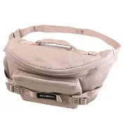 【Balenciaga 巴黎世家】Army 品牌LOGO混紡軍風帆布大胸口包腰包(沙)