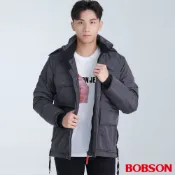 BOBSON 男款連帽中長版羽絨外套(83031-87)