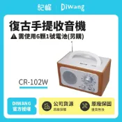 記峰家電館 DIWANG AM/FM復古手提收音機-白色 CR-102W