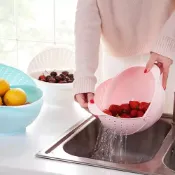(店+)洗菜洗米廚房神器 翻蓋式旋轉洗菜器 洗米籃 洗米盆 洗米器 洗菜籃 洗菜盆 瀝水籃 洗菜 洗米 洗水果
