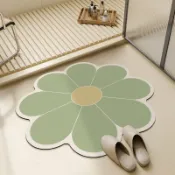 全球選品1館 生活百貨 小清新花卉矽藻泥地墊洗手間門口吸水速乾腳墊異形浴室防滑墊地毯