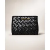 現貨MICHAEL KORS MK Jet Set 編織中夾 女用短夾拉鍊零錢袋證件窗35R6GTVF6Y