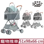 icat 寵喵樂 -BND系列-可分離式寵物推車一車三用調節手把高低貓狗寵物推車＜3色可選＞(BND103)