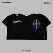 [NiL] RENAISSANCE 光暈十字 金屬字體Logo 黑紫短袖 T “ SHINNING CROSS TEE