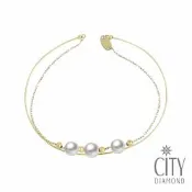 【City Diamond 引雅】網路獨家 18K 日本AKOYA珍珠 5mm 雙層 黃K金 開口式手鍊 手環(東京Yuki系列) - 購物網 - 好評推薦 -2026年7月