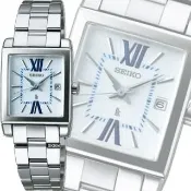 【SEIKO 精工】LUKIA方形款 天藍色璣刻太陽紋面精鋼石英腕錶-加超值好禮 SK004(SSVK131J/7N82-0FK0B)