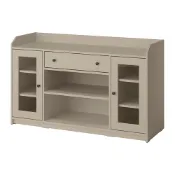 【IKEA 宜家家居】HAUGA 邊櫃，米色，140x46x84 公分