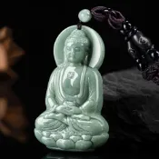 (店+)【MoonDy】項鍊 佛牌項鍊 阿彌陀佛 吊墜 佛像 男女款 玉項鍊 項鍊 立體佛祖 生日禮物 保平安 避邪項鍊