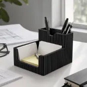 洛陽牡丹 3D列印條紋文具筆筒收納盒便利貼架雜物化妝品首飾桌面收納
