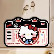 昕購商鋪 48H出貨卡通萌趣HelloKitty浴室硅藻泥吸水防滑速干腳墊入戶耐臟耐磨地墊