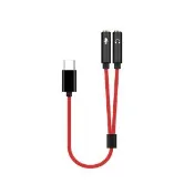 【FJ】2入組-Type-C轉3.5mm麥克風/耳機音訊轉接線BV6(轉音源孔 蘋果 iPhone15以上 i17可用 轉耳機 麥克風)