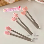 (店+)可愛硅膠小手掌夾子迷你薯片夾不鏽鋼冰塊夾方糖零食夾免髒手神器