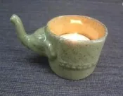 【銓芳家具】日本 象の陶器 大象燭台 療癒渡假系設計陶瓷小象燭台 大象燭臺擺件 復古懷舊浪漫餐桌香薰燭臺道具蠟燭臺裝飾品