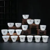 協貿國際日用品生活2館 傳承演繹功夫小茶杯陶瓷斗笠品茗杯茶盞菩提茶碗茶具白瓷反口杯