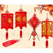台灣現貨+發票📣9折春節燈籠立體掛飾、大紅宮燈過年春節飾品、新年元旦福字燈籠掛飾
