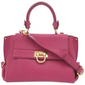 【DOKODEMO】Salvatore Ferragamo Sofia Gancini 真皮亮粉色兩用手提包/單肩包 0654 [二手] Salvatore Ferragamo