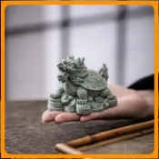免運💥招財龍龜擺件 魚缸造景擺件 青砂石擺件 書房擺件 瑞獸擺件 玄武石雕擺件 茶寵擺件 鎮宅擺件 轉運擺件 開運擺