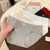 波波折扣社 【抑菌透氣】女士內褲 純棉內褲 無痕內褲 三角褲 全棉內褲 拼接設計 高彈舒適 10A加長版型 女生日常必備