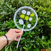 松鼠家客製化 扇子 透明廣告扇子 訂製pp塑膠 磨砂PVC 明星應援透扇 透卡 定做 雙面印刷logo