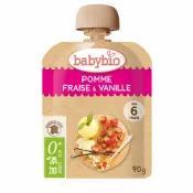 法國Babybio 生機蘋果草莓纖果泥90g★衛立兒生活館★