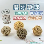 【台灣現貨】貓你兔犬 兔子磨牙 磨牙玩具 兔子磨牙玩具 兔子的玩具 兔玩具 牧草球 兔子草球 天竺鼠玩具 草編玩具