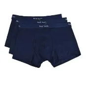 【Paul Smith】PAUL SMITH白字LOGO棉質低腰平角內褲三件裝(男款/深藍)
