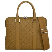 BOTTEGA VENETA 寶緹嘉  經典編織小牛皮商務兩用包/公事包(駝棕)