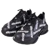 【PChome 24h購物】BALENCIAGA 巴黎世家 524039 Triple S 字樣印花老爹鞋/運動鞋.黑 R99N