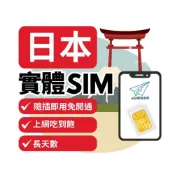 (店+)【eSIM Fly】日本 實體SIM卡｜原生DOCOMO/軟銀 吃到飽 即插即用 日本 東京 大阪 沖繩sim卡【長天數】