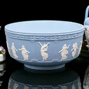 Wedgwood浮雕玉石2000年跳舞女神陶瓷花盆缽展示碗