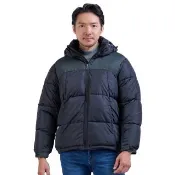 【BARONECE 百諾禮士】時尚異材質拼接化纖羽絨外套_黑(271540-38)